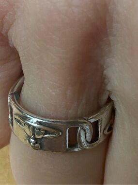925 Sterling silver open spaceship ring adjustable size 6+